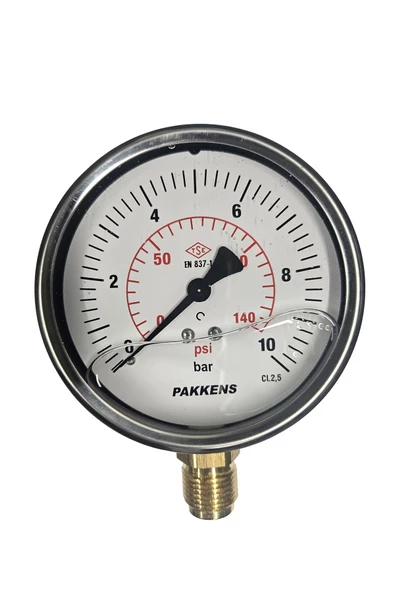 ÇAP 100 ALTTAN 10 BAR GLİSERİNLİ MANOMETRE