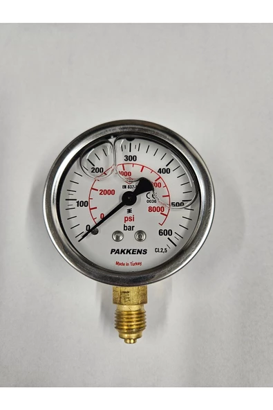 ÇAP 63 ALTTAN 600 BAR GLİSERİNLİ MANOMETRE - PAKKENS
