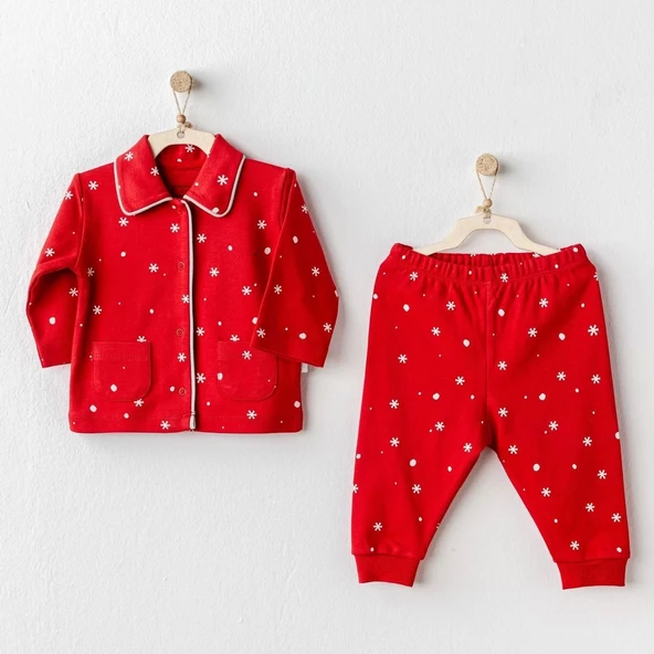 Happy Newyear Bebek Pijama Takım Red