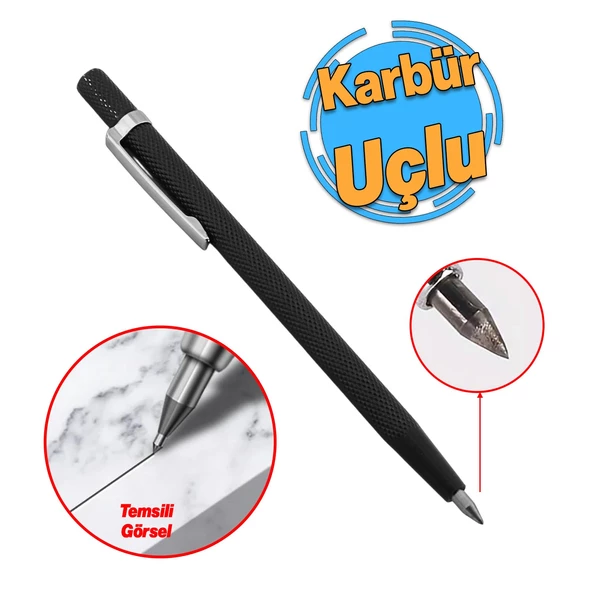 Metal Karbür Uçlu Çelik Alüminyum Ahşap Çizici İşaretleyici Kalem Seramik Cam Kırıcı Kesici 1 Adet ürün görseli