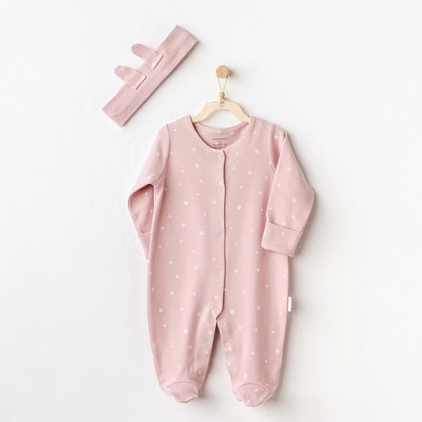 Puppy Gazelle Bebe Tulum Takım Ekru Pembe