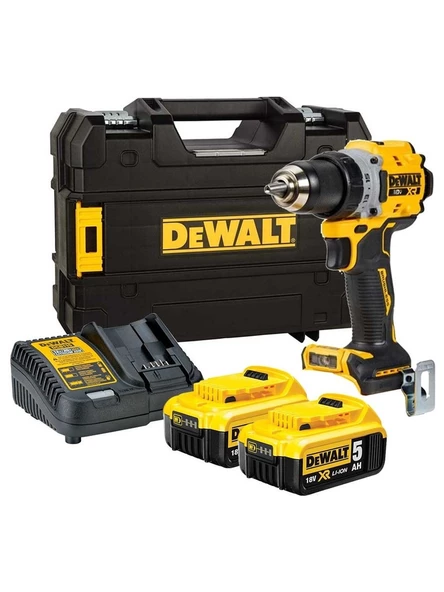 Dewalt DCD800P2T 18V 5.0AH Li-Ion Kömürsüz Çift Akülü Darbesiz Matkap ürün görseli 1