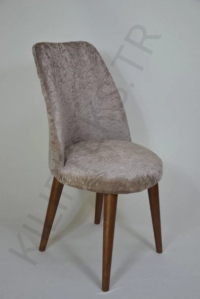 kılıfteks  Retro Oval Sandalye Örtüsü Kadıfe Koyu Kahve