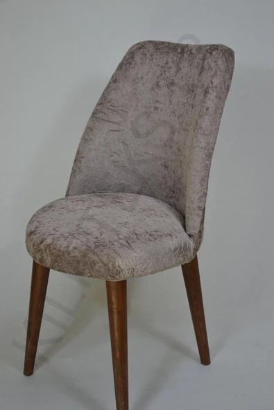 kılıfteks  Retro Oval Sandalye Örtüsü Kadıfe Koyu Kahve - Resim 2