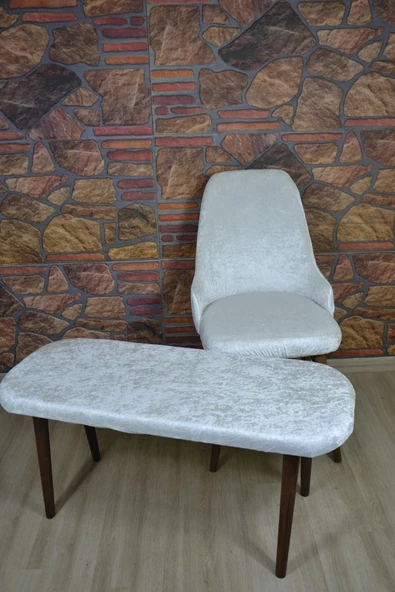 kılıfteks  Oval Sandalye Kılıfı Takılmı 4 Sandalye 1 Adet Puf Kılıfı - Resim 2