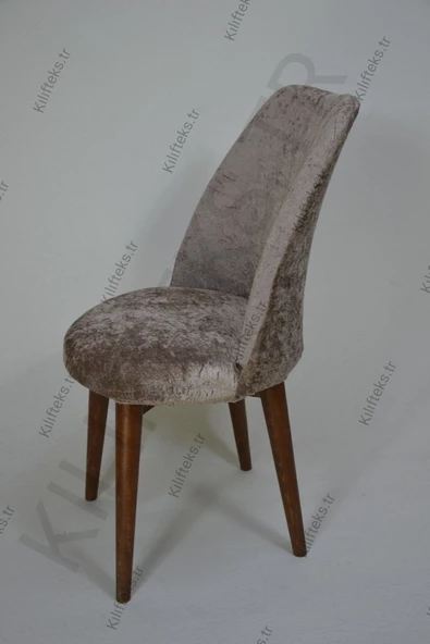 kılıfteks  Retro Oval Sandalye Örtüsü Kadıfe Koyu Kahve - Resim 5