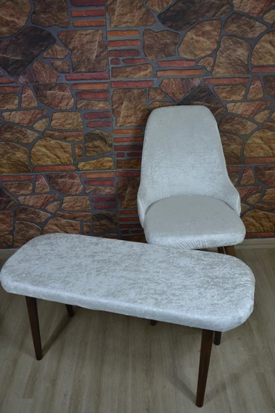 kılıfteks  Oval Sandalye Kılıfı Takılmı 4 Sandalye 1 Adet Puf Kılıfı ürün görseli 1