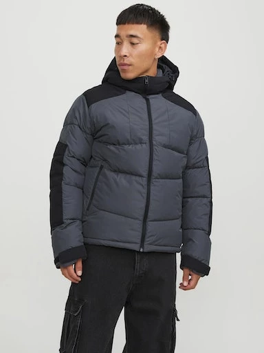 Jack Jones Erkek  Şişme Puffer Gri Mont  12239001G - 2
