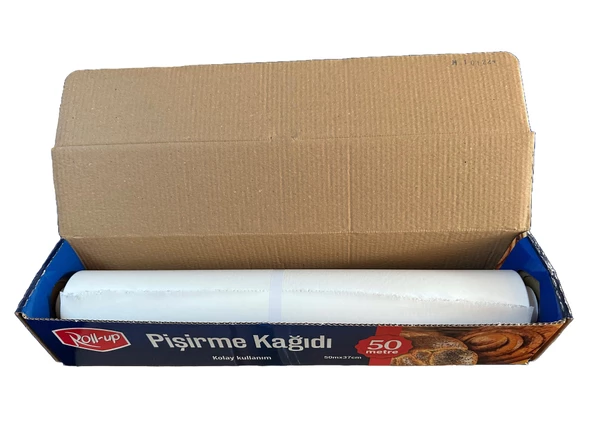Roll-Up Beyaz Yağlı Fırın Tepsi Pişirme Kızartma Kağıdı - 37 Cm. x 50 Metre - 10 Adet - Resim 3