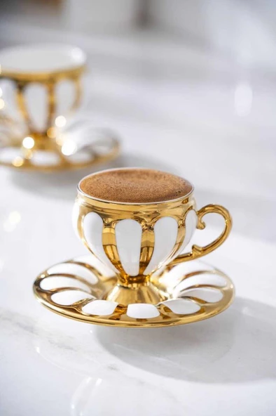 Acar Karius Gold 6'lı Kahve Fincan Takımı HXF-06876