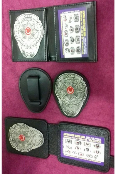 Özel Güvenlik Cüzdanı 2 Adet ve Özel Güvenlik Kemer Rozeti 1 Adet