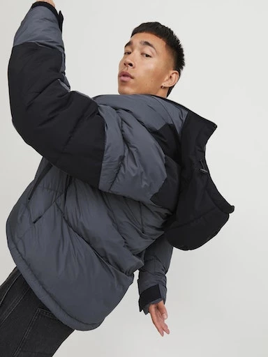 Jack Jones Erkek  Şişme Puffer Gri Mont  12239001G - 7