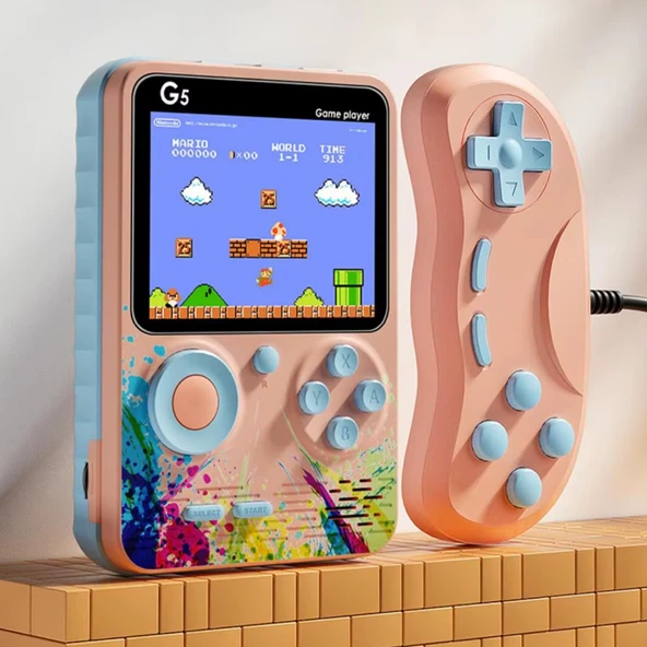 QASUL G5 Yeni Tasarım Oyunları 500 1 Klasik Oyun Konsolları Renkli Ekran Retro Oyun Makinesi 3.0 İnç Ekran