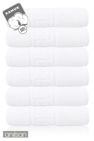 6'lı Greek Beyaz Banyo Havlusu - 70x140cm, 490gr, %100pamuk, Spa Ve Otel Havlusu - 3