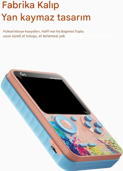 QASUL G5 Yeni Tasarım Oyunları 500 1 Klasik Oyun Konsolları Renkli Ekran Retro Oyun Makinesi 3.0 İnç Ekran - 5