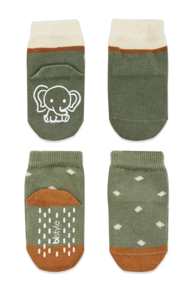 Hayvan Figür Kaymaz Kız Soket Çorap 2'li Nil - 3