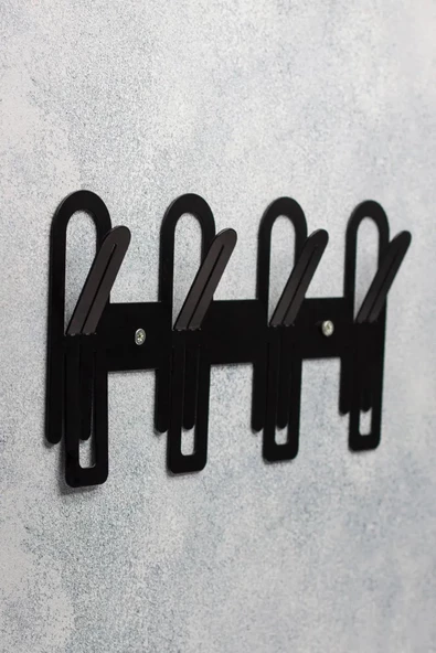 Antre, Koridor, Ofis, Çalışma Odası Dekoratif Askılık, Modern Duvar Askılık Siyah - 3