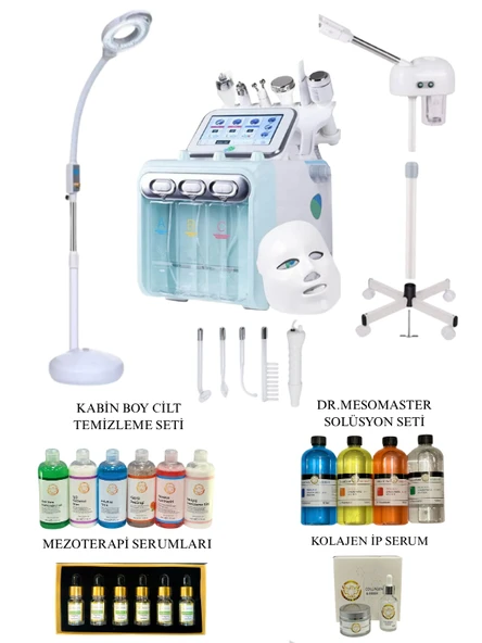 Hydrafacial 8in1 + Vapozon Buhar + Büyüteçli Loop Lamba (Amerikan Cilt Bakım Seti) ürün görseli