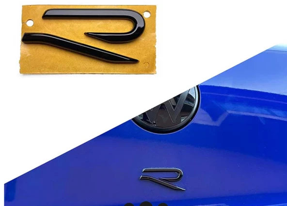 VW Yeni R Bagaj Logosu Parlak Siyah - Resim 4