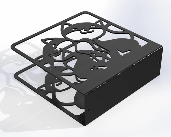 Kedi Desenli Peçetelik Sofra Mutfak Peçetelik Siyah - 7