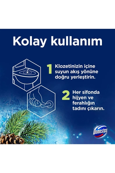 Domestos Wc Blok 5'li Güç Çam Ferahlığı Maksimum Hijyen 3 x 100 gr - 7
