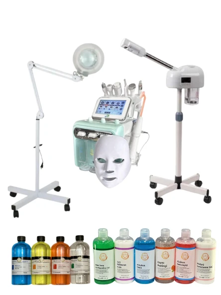 Hydrafacial 8in1 + Vapozon Buhar + Büyüteçli Loop Lamba (Amerikan Cilt Bakım Seti)