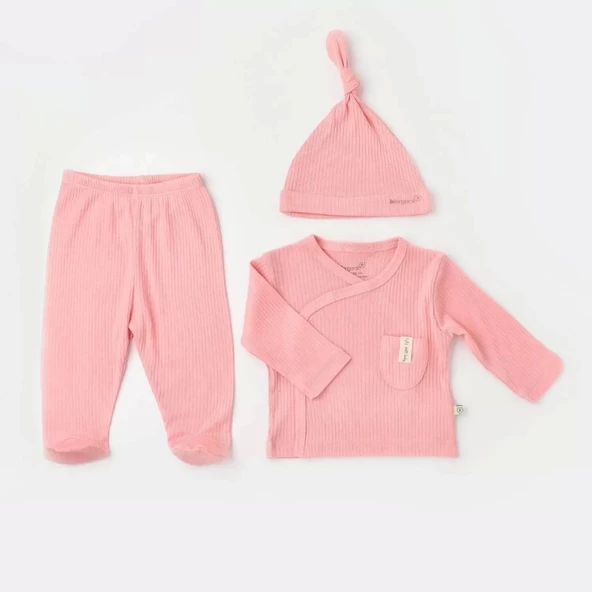 Soft Modal 3'lü Zıbın Set  Pembe
