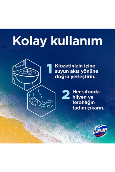 Domestos 5'li Güç Tuvalet Bloğu Okyanus Ferahlığı 3 x 100 G - 7