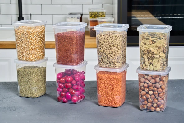 Superpup 6'LI KENDİNDEN KAPAKLI KİLİTLİ SAKLAMA KABI ERZAK KUTUSU 1,15 LİTRE - 2