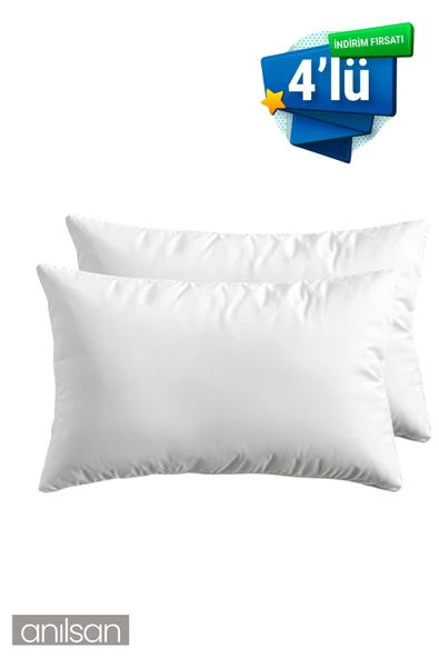 4'lü Beyaz Yastık Kılıfı – 50x70 Cm, %100 Pamuk, Yumuşak Ve Dayanıklı Yastık Kılıfı