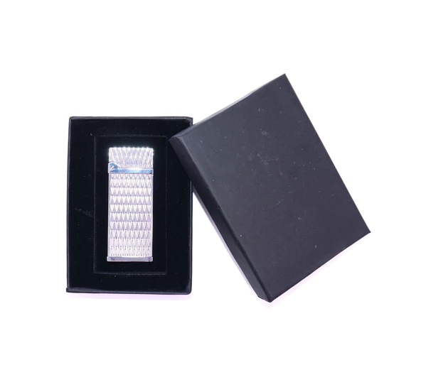 Metal Puro Çakmağı Silver - Baklava Desen Tek Torch Jet Alev - 5