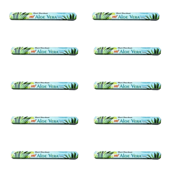 Hari Darshan Aloe Vera Çubuk Tütsü - Oda Ortam Kukusu - 20 Adetlik 10 Paket