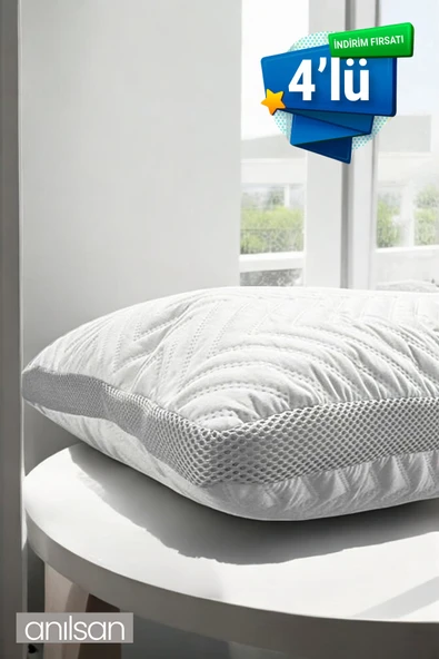 4'lü Klimalı Ortopedik Yastık - Yumuşak ve Hava Kanallı 50x70 cm, 700 gr Premium Silikon
