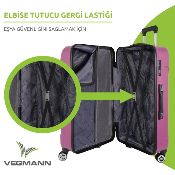Vegmann Vela Violet 2'li Valiz Seti Orta Boy ,Kabin Boy - 4