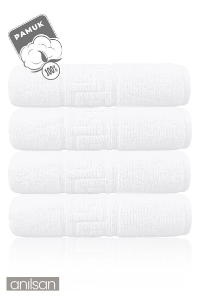 4'lü Greek Beyaz Banyo Havlusu - 70x140 Cm, 490 Gr, %100pamuk, Spa Ve Otel Havlusu - 3