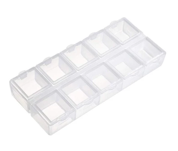 Organizer Malzeme Kutusu 10 Bölmeli Şeffaf PBB040-17 (#22) Setbox 13x5,5x2mm - 2