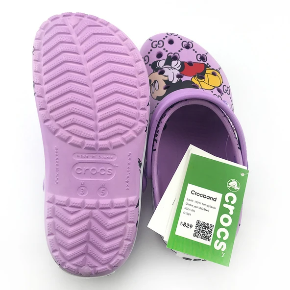 CROCS CROCBAND MİCKEY MOUSE BASKLI LİLA TERLİK - 3