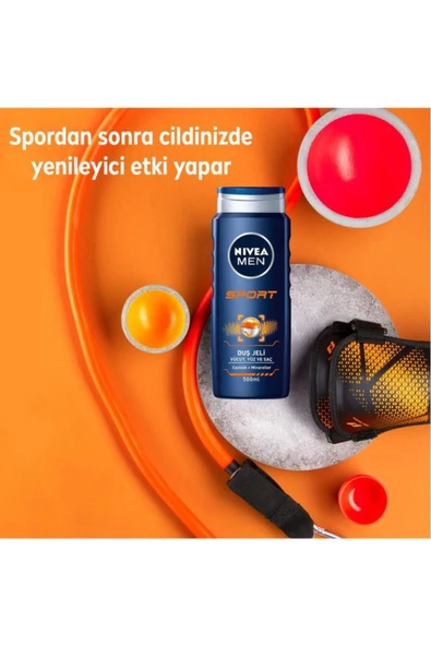 Nivea Men Sport Vücut Yüz ve Saç Duş Jeli 3 x 500 ML - Resim 5