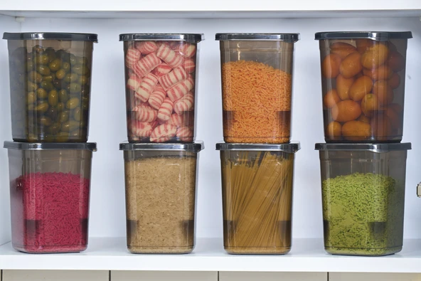 Superpup 6'LI KENDİNDEN KAPAKLI KİLİTLİ SAKLAMA KABI ERZAK KUTUSU 1,15 LİTRE ANTRASİT - 4