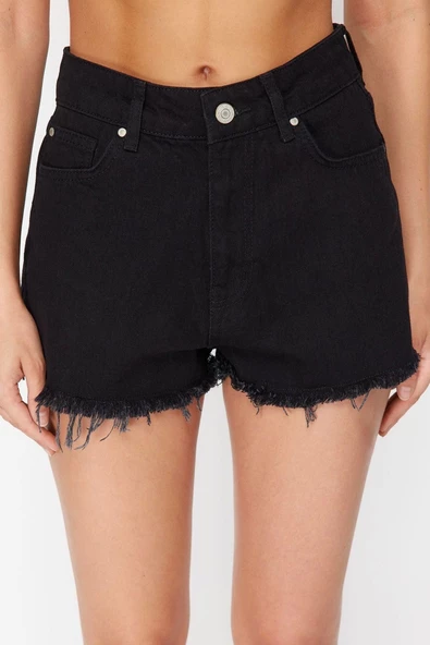 Moda Denim Yüksek Bel Dar Paça Plaj Hayvan Desenli Denim Nakışlı Denim %100 Pamuklu Şort Bermuda