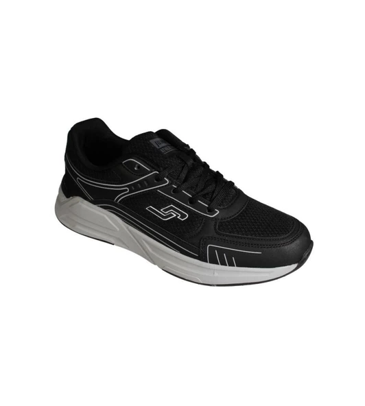 JUMP Erkek Gri Siyah Kalın Taban Fileli Memory iç taban Sneaker Spor Ayakkabı - Resim 2