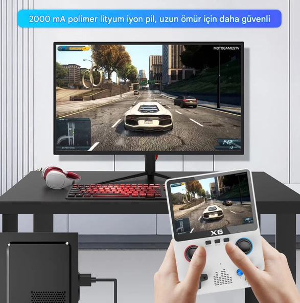 QASUL Yeni Nesil El Atarisi 10.000 Adet Nostalji Oyun 3.5inç HDEkran Mp3/Mp4/Gamepad - 3