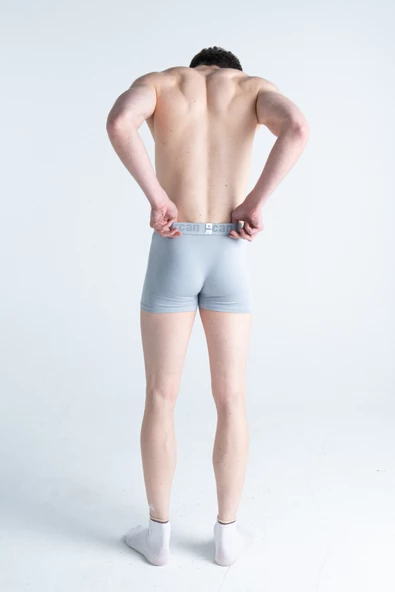 Mercan 3'lü Erkek Pamuklu Likralı Premium Esnek Kumaş Gri Boxer - 3