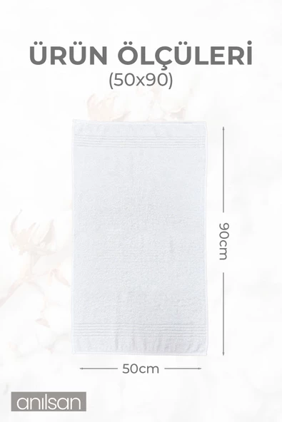 6'lı Çizgili Beyaz El Havlusu - 50x90 Cm, 180gr, %100 Pamuk, Spa Ve Otel Havlusu, Günlük Kullanım - 4