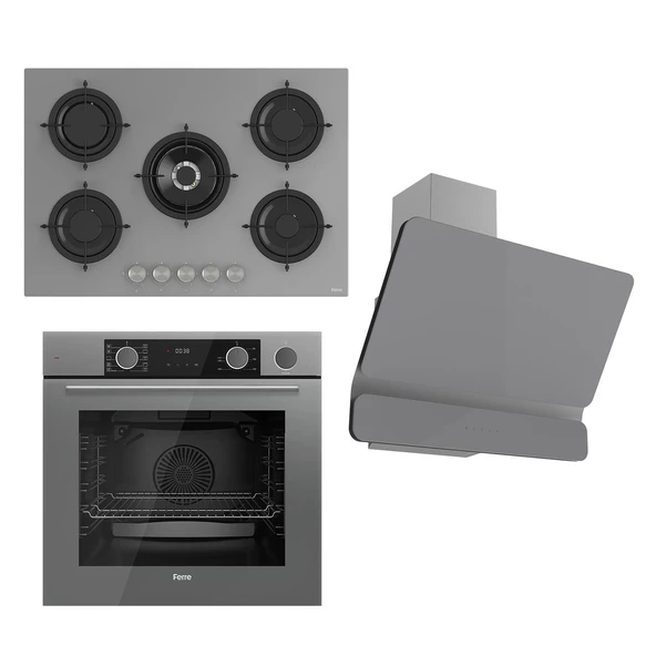 Ferre Steamart&fryart Serisi Buharlı Pişirme Gri Set (rs038 + Xe64cpr +d082 )