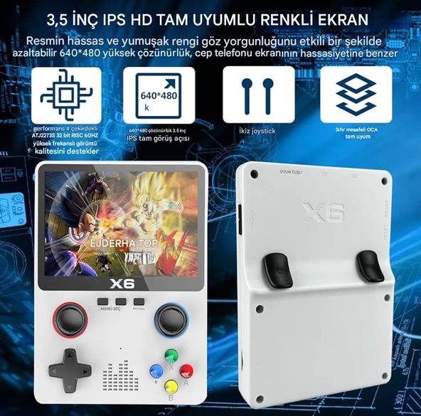 QASUL Yeni Nesil El Atarisi 10.000 Adet Nostalji Oyun 3.5inç HDEkran Mp3/Mp4/Gamepad - 2