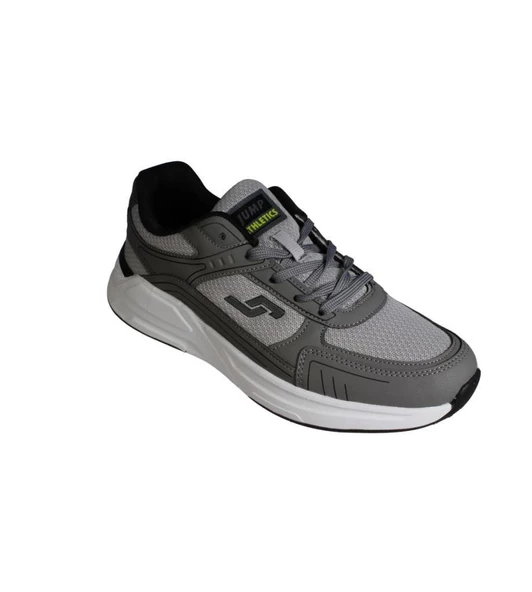 JUMP Erkek Gri Siyah Kalın Taban Fileli Memory iç taban Sneaker Spor Ayakkabı - Resim 4
