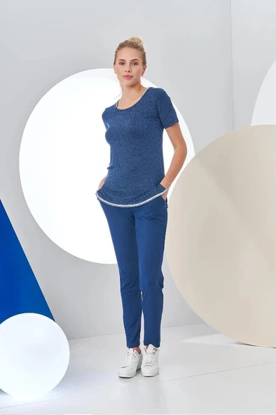 Pjs 24200 Kadın Puantiyeli Yarım Kollu Pijama Takım - 3