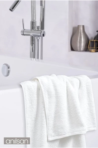 50'li Beyaz Banyo Havlusu - 70x140cm, 490gr, %100pamuk, Spa Ve Otel Havlusu, Günlük Kullanıma Uygun - 4