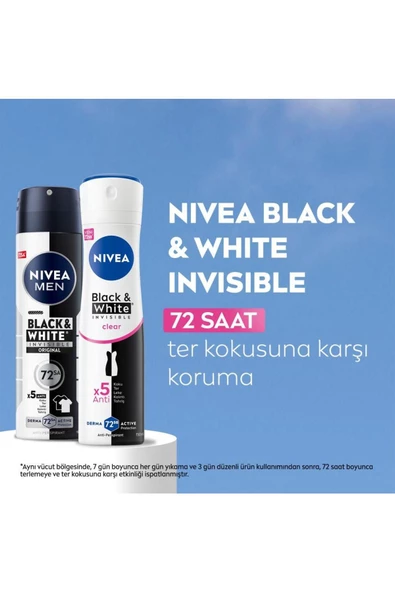 Nivea Invisible Black&White Clear Kadın Sprey Deodorant 3 X 150 ML - 6